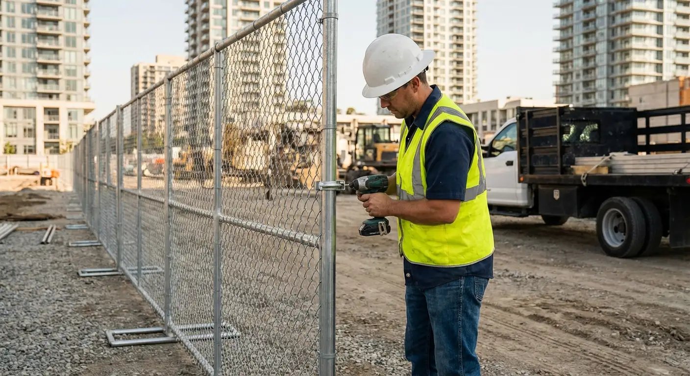 Downtown Normal temporary fencing and site security