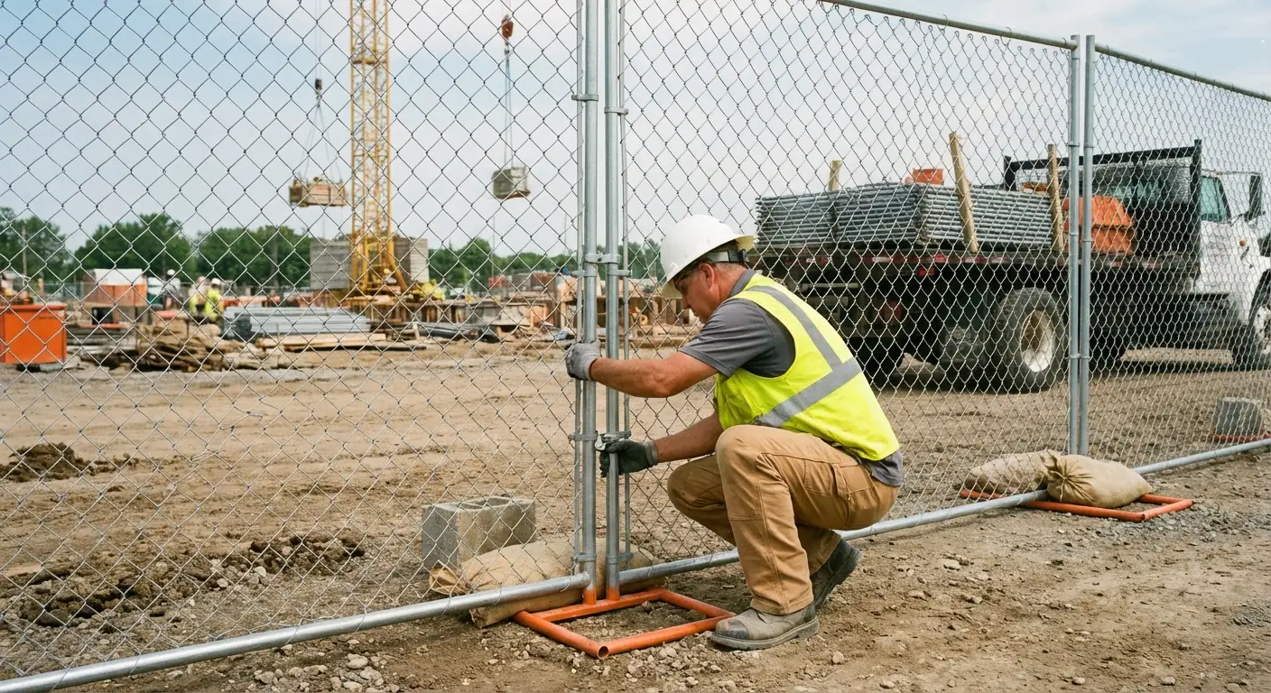 Comparison of professional fencing solutions versus DIY risks on a construction site in Normal, IL