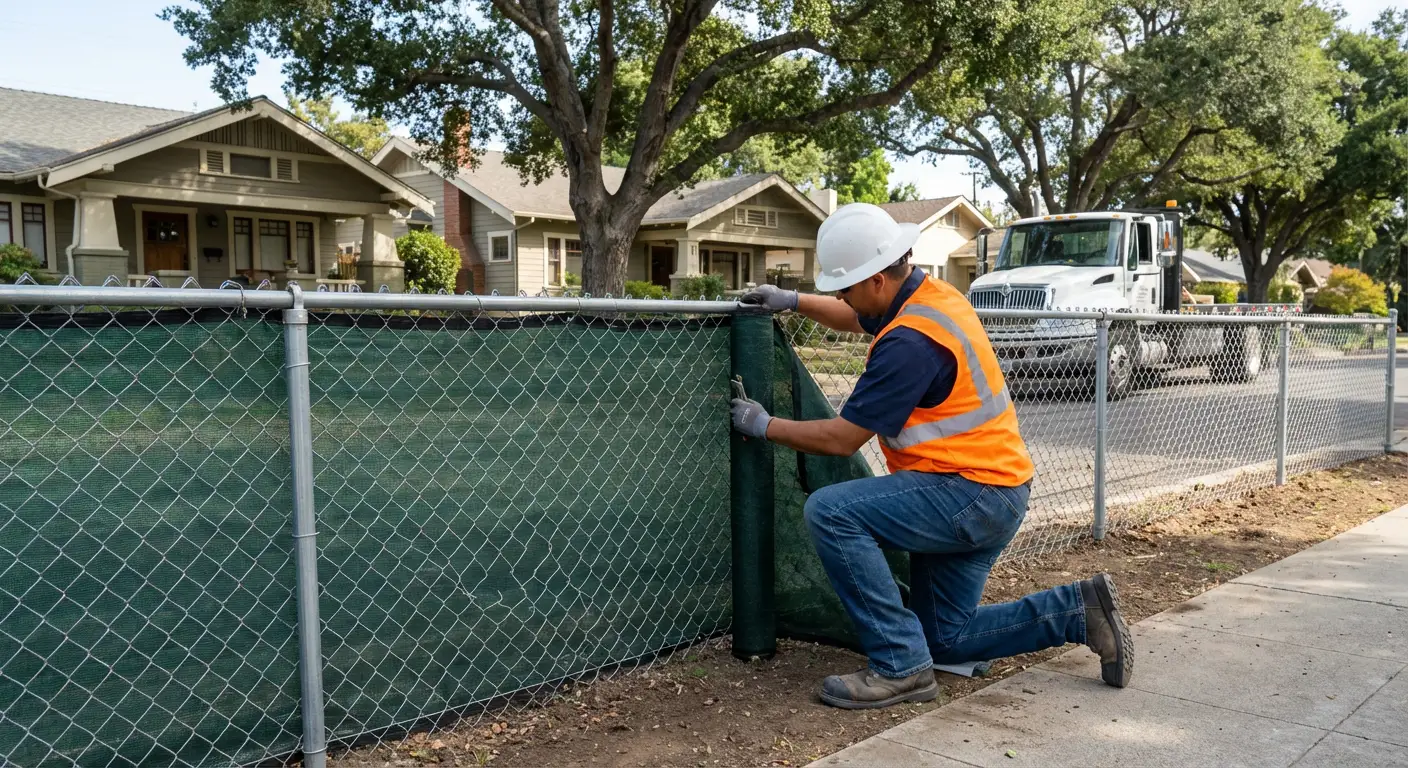Temporary fence installation in Normal