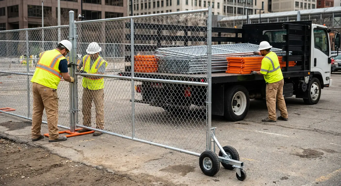 Temporary gate rental installation site in Normal