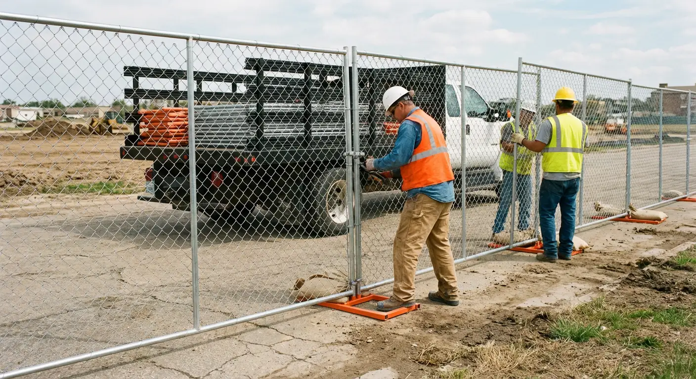 Temporary fencing deployment in Normal, IL
