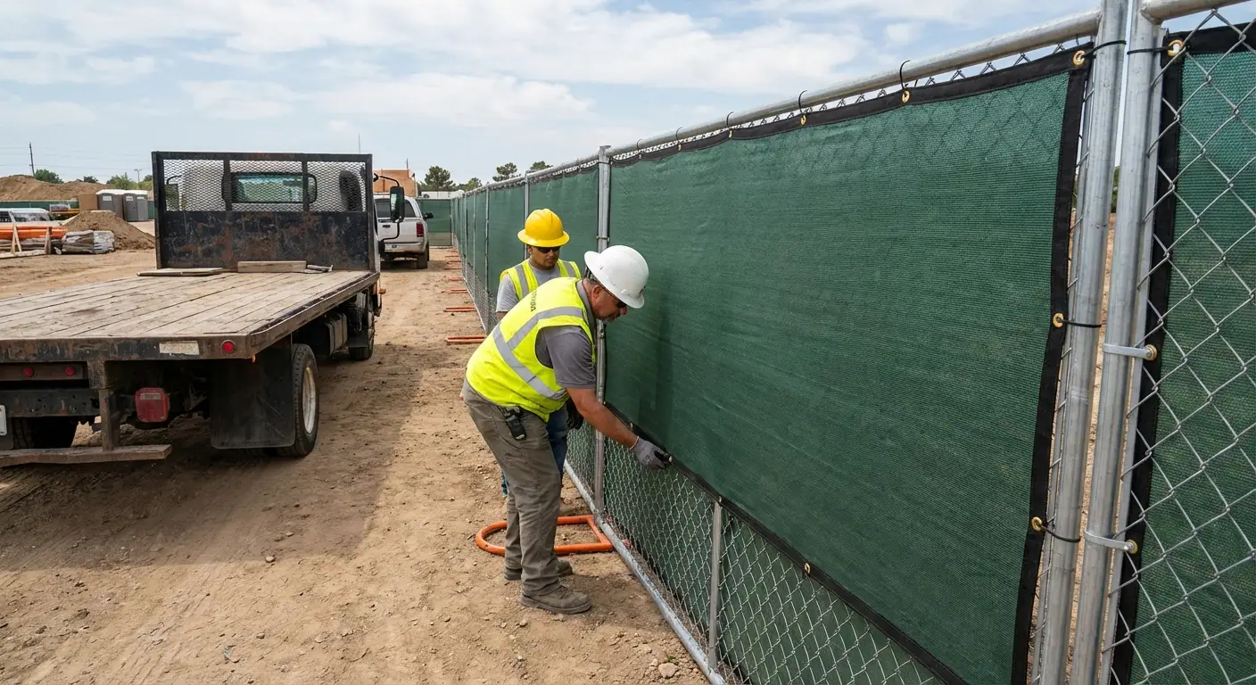 Temporary fence and barricade delivery truck in Normal, IL