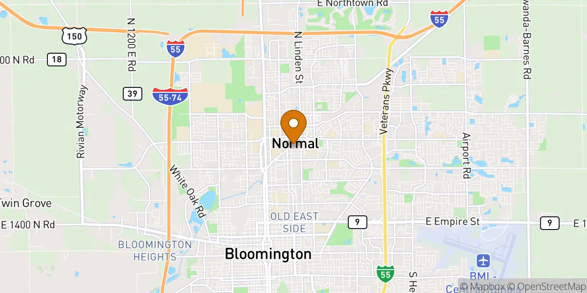 Uptown Normal neighborhood map in Normal, IL